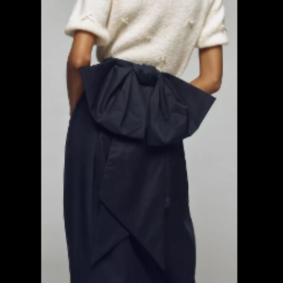 Brand New Maeve Sculpted Bow Midi Skirt - Picture 5 of 5